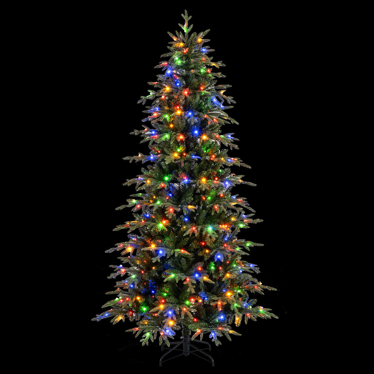 6FT/7.5FT/8FT Pre-lit Artificial Christmas Tree, Hinged Xmas Tree with 1195 Branch Tips