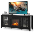 58" Fireplace TV Stand for TVs up to 65 Inches, Wooden TV Console with 18” Electric Fireplace Insert