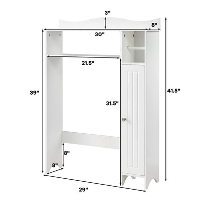 Goflame Over-The-Toilet Storage Rack, Bathroom Freestanding Space Saver with 1-Door Side Storage Cabinet