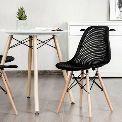 Goflame Set of 2 or 4 Modern Dining Chairs, Shell PP Lounge Side Chairs w/ Mesh Design - Goflameus
