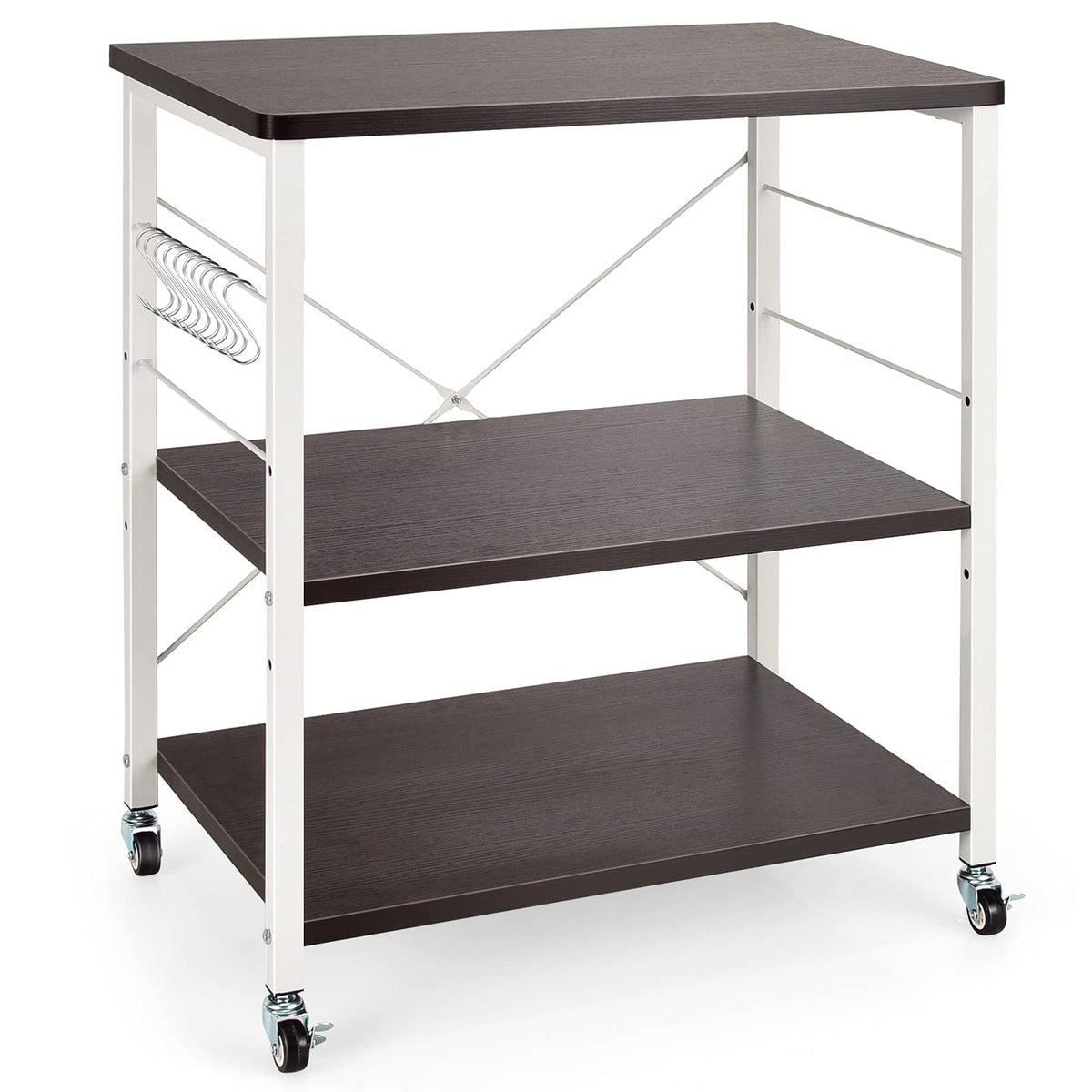 Goflame Kitchen Baker's Rack 3-Tier Microwave Cart on Wheels