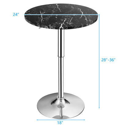 Goflame Round Pub Table Height Adjustable, 360 Degree Swivel Cocktail Pub Table, Office Bar Table