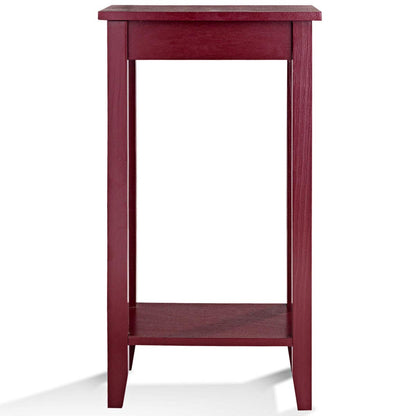 Goflame Narrow Telephone Table with Shelf and Legs for Small Spaces, Espresso