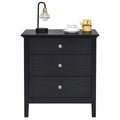 Goflame Nightstand with Drawers Solid Structure Side Table for Storage Bedroom
