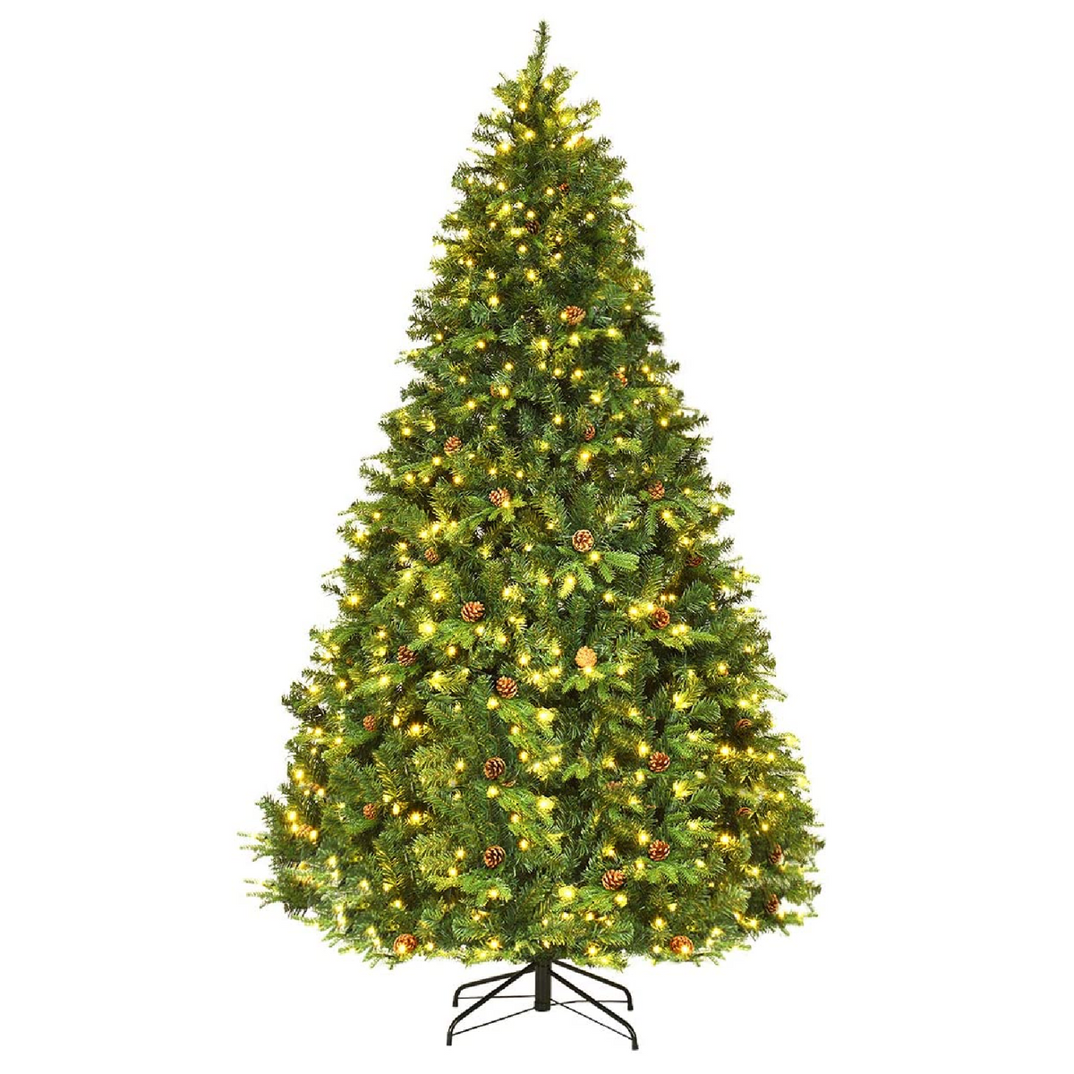 Pre-Lit Artificial Christmas Tree Premium Spruce Hinged Tree with 540 LED Lights