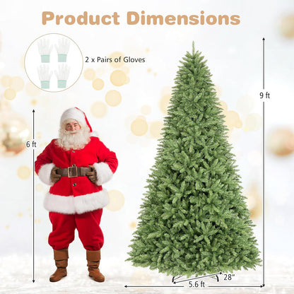 GOFLAME Artificial Christmas Tree with Folding Metal Stand Green