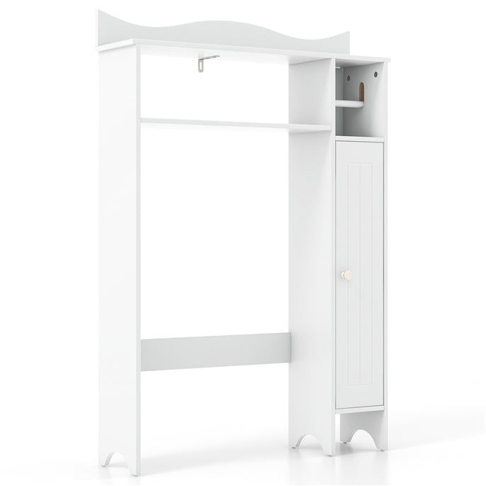 Goflame Over-The-Toilet Storage Cabinet, Bathroom Freestanding Space Saver with 1-Door Side Storage Cabinet & Paper Holder