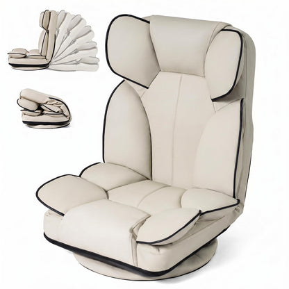 Goflame 360° Swivel Floor Gaming Chair with 6-Position Adjustable Backrest & Sponge Filling