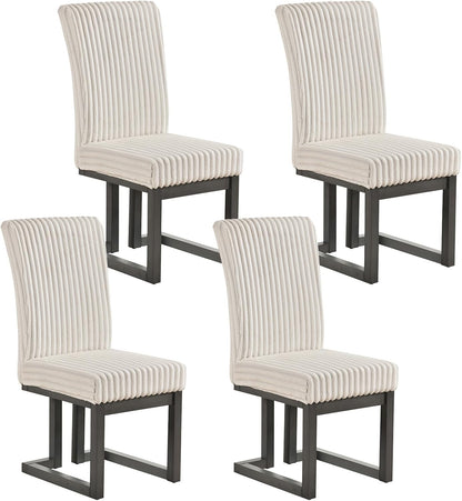 Goflame Upholstered Dining Chairs Set of 2, Kitchen Chairs with High Back | Modern Dining Room Chairs with Fabric Channel Back & Seat