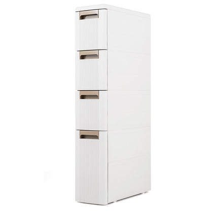 Goflame 3/4-Tier Narrow Storage Cabinet with Wheels for Small Spaces Bathroom Kitchen