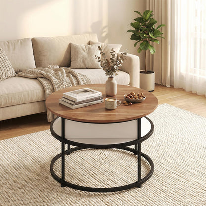 Goflame 31.5" Round Lift Top Coffee Table with Storage and Hidden Compartment