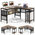 Goflame L Shaped Desk with Power Outlets & USB Ports