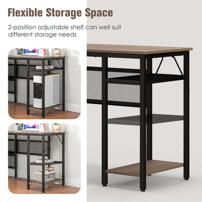 Goflame L Shaped Desk with Power Outlets & USB Ports