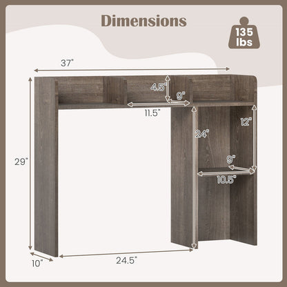 Goflame Desktop Bookshelf, Wood Desk Hutch Organizer for 27 Inch Computer Monitor