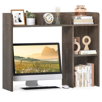 Goflame Desktop Bookshelf, Wood Desk Hutch Organizer for 27 Inch Computer Monitor