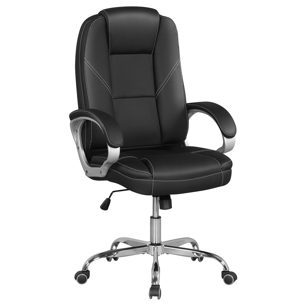 Goflame Leather Office Chair with Padded Armrests & Rocking Backrest
