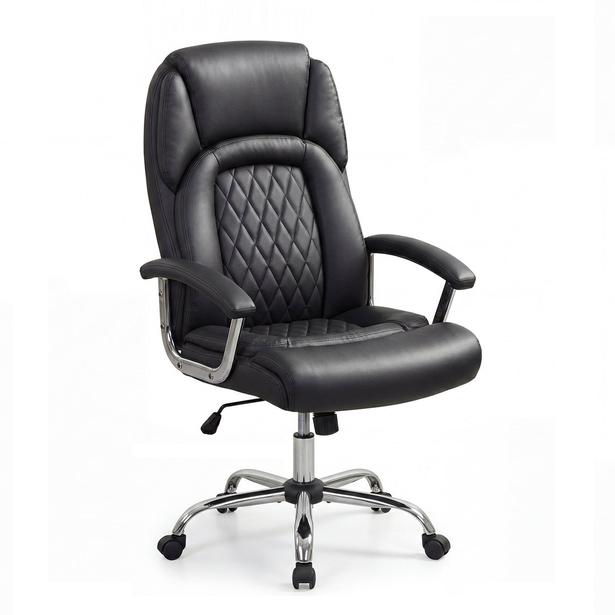 Goflame Ergonomic Leather Office Chair – Adjustable Swivel Executive Desk Chair with Armrests & Rocking Backrest