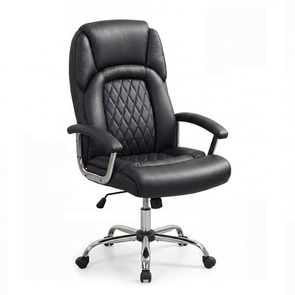 Goflame Ergonomic Leather Office Chair – Adjustable Swivel Executive Desk Chair with Armrests & Rocking Backrest