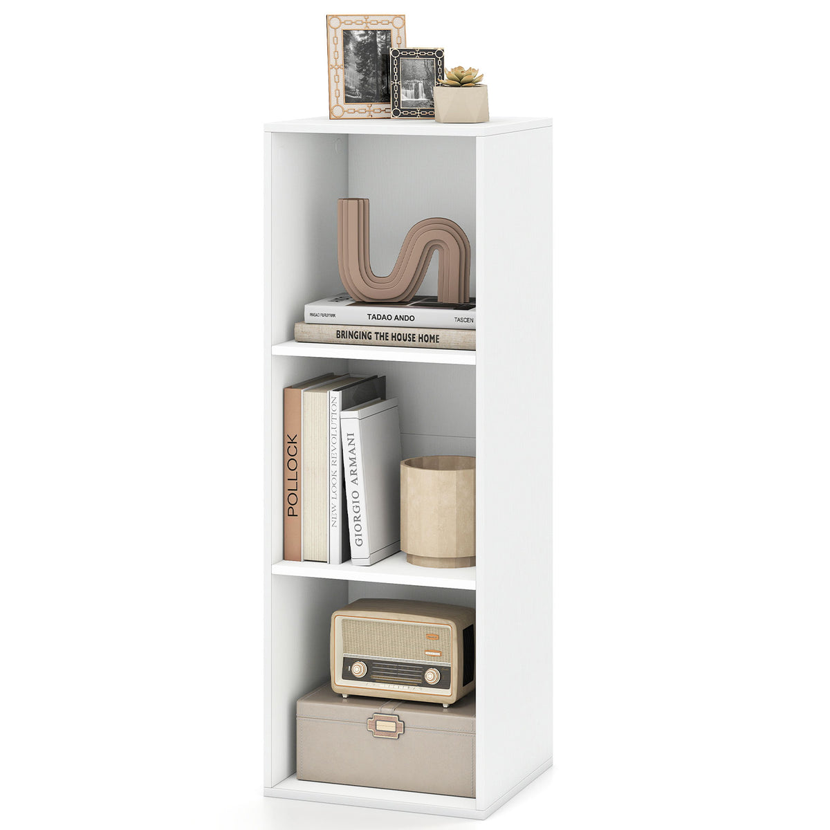 Goflame 3-Cube Modern Bookcase, Vertical or Horizontal