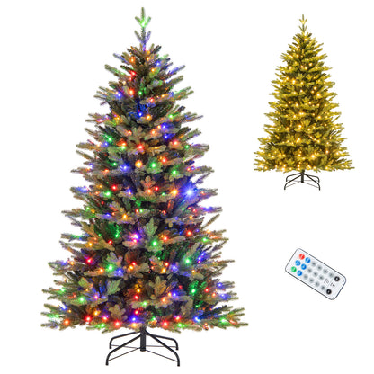 5FT Prelit Artificial Christmas Tree, Hinged Christmas Tree with 250 LED Lights