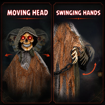 5.7 ft/175 cm Outdoor Life-Size Halloween Decoration with Chain