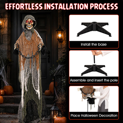 5.7 ft/175 cm Outdoor Life-Size Halloween Decoration with Chain