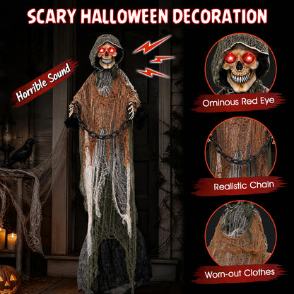 5.7 ft/175 cm Outdoor Life-Size Halloween Decoration with Chain