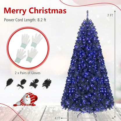 7/6 ft Decoration Tree for Christmas Halloween, Pre-Lit, Black