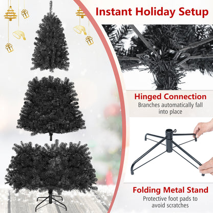 7/6 ft Decoration Tree for Christmas Halloween, Pre-Lit, Black