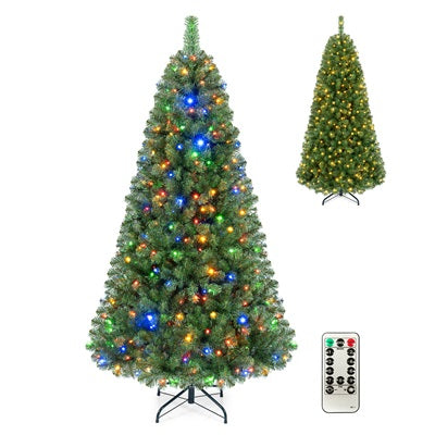 GOFLAME Artificial Christmas Tree | Dimmable Warm White & Multi-colored LED Lights