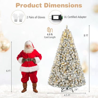 GOFLAME Artificial Christmas Tree Snow Flocked