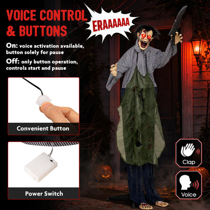 Zombie Halloween Decoration Outdoor with Glowing Eyes