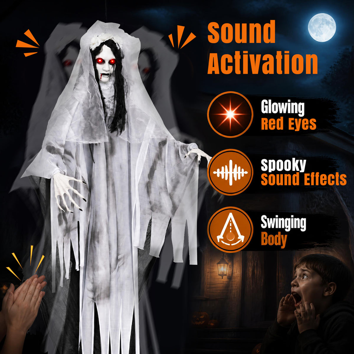 6 FT/185 CM Ghost Bride Halloween Decoration