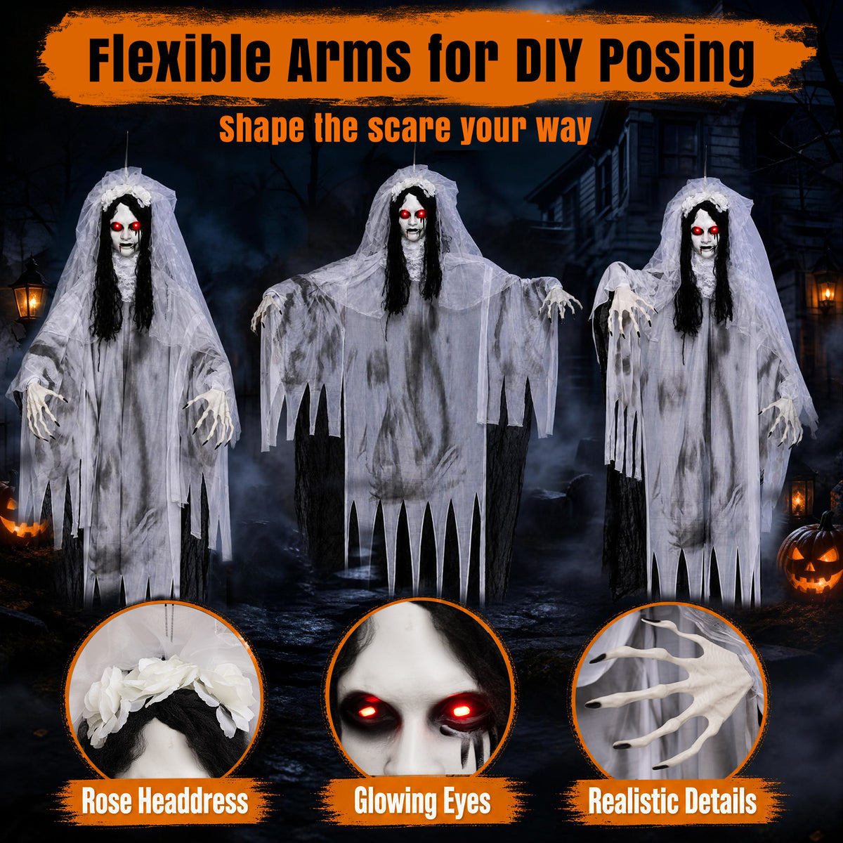 6 FT/185 CM Ghost Bride Halloween Decoration