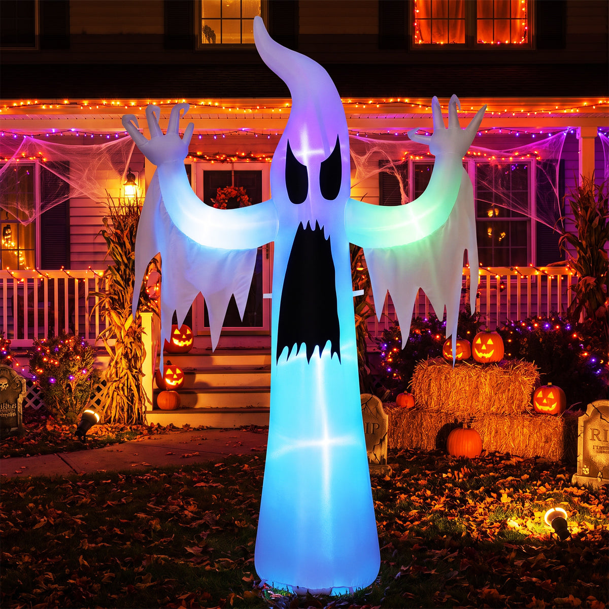 7.7 FT/235 CM Tall Halloween Inflatables Ghost Outdoor Decoration