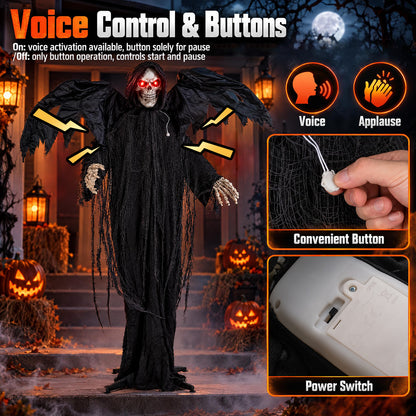 Halloween Standing Grim Reaper, Outdoor Life Size Animatronics