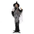 6.3 FT Halloween Standing Animatronic Witch with Skull in Hand