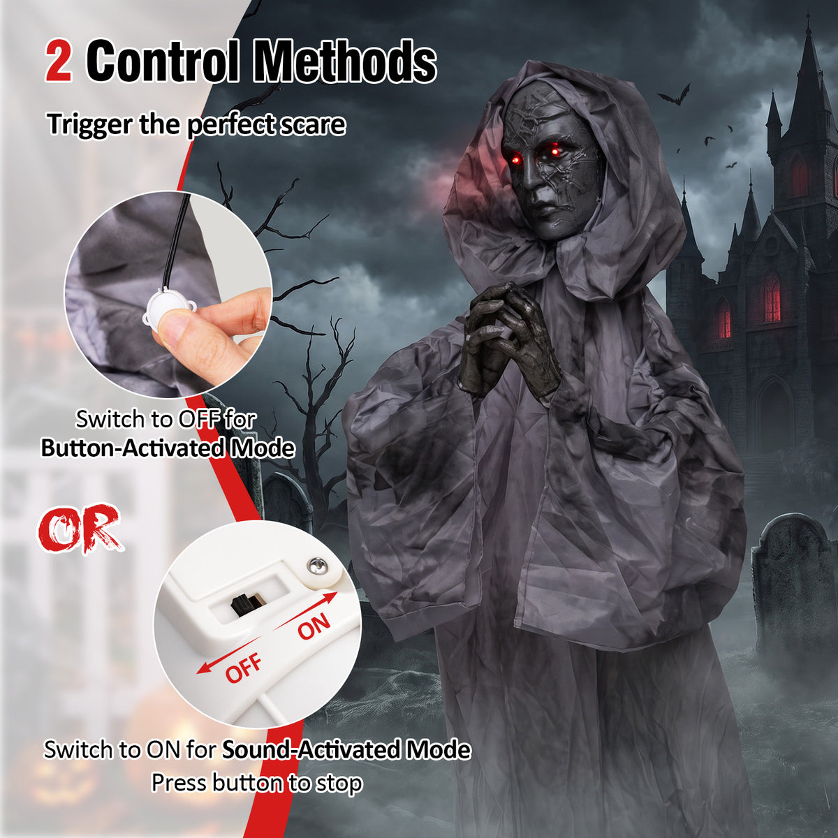 5.6 ft Halloween Weeping Woman Animatronic