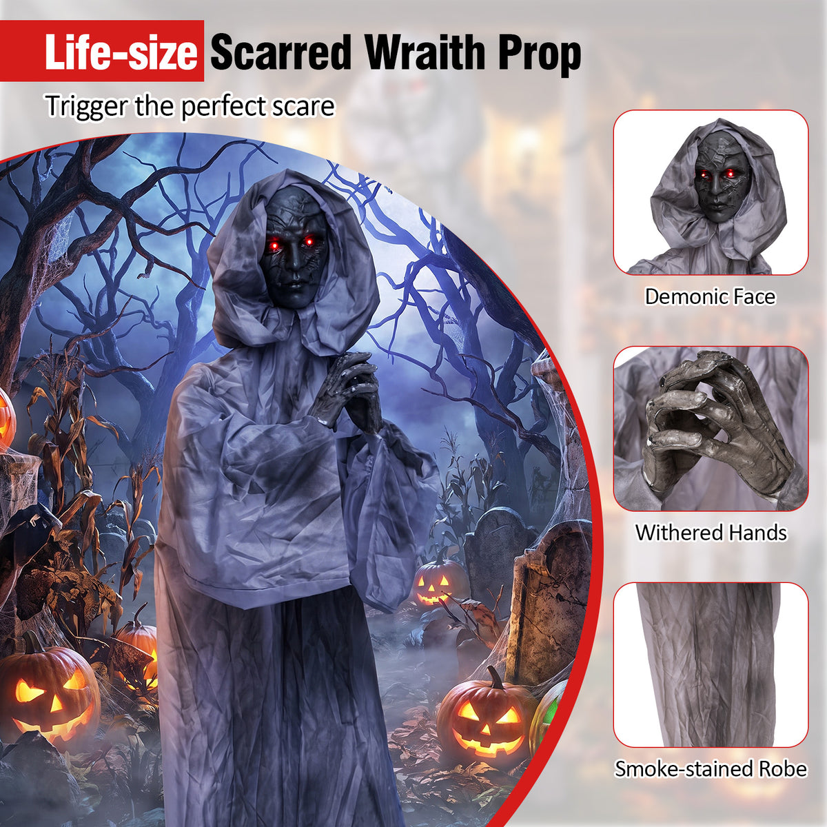 5.6 ft Halloween Weeping Woman Animatronic