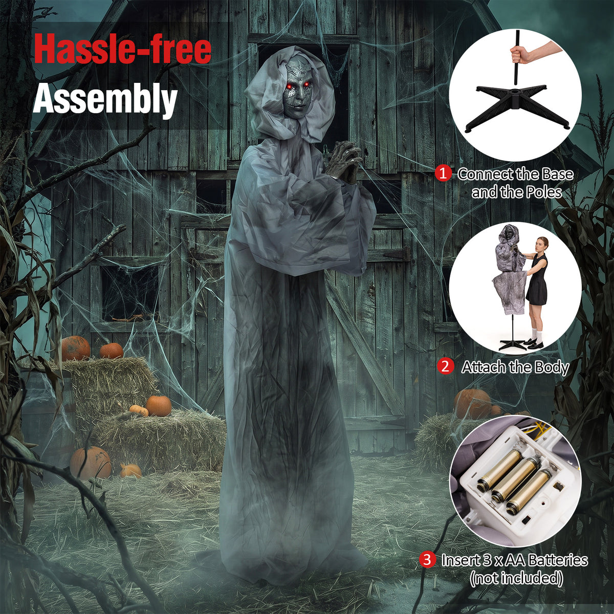 5.6 ft Halloween Weeping Woman Animatronic
