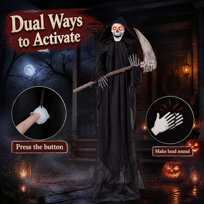 6 FT Lifelike Grim Reaper w/Scythe Decorations