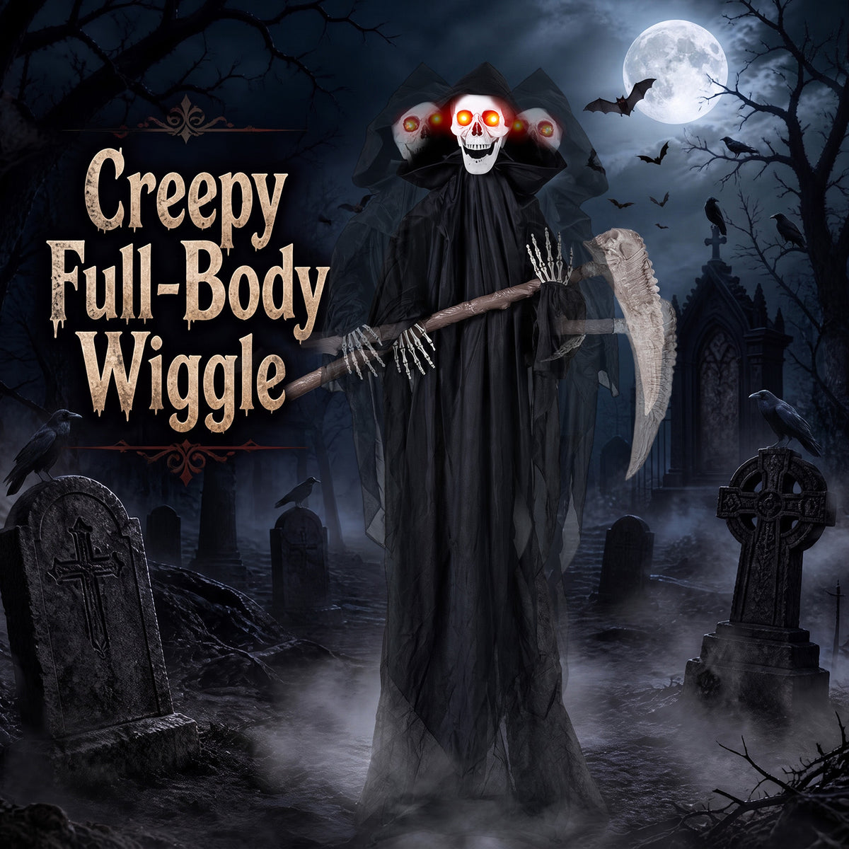 6 FT Lifelike Grim Reaper w/Scythe Decorations