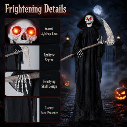 6 FT Lifelike Grim Reaper w/Scythe Decorations