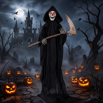 6 FT Lifelike Grim Reaper w/Scythe Decorations
