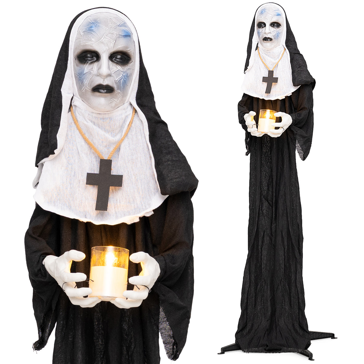 5.3 FT/160 CM Animated Nun Halloween Decoration