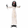 5.7 FT Halloween Standing Animatronic Bride w/ Flower in Hand