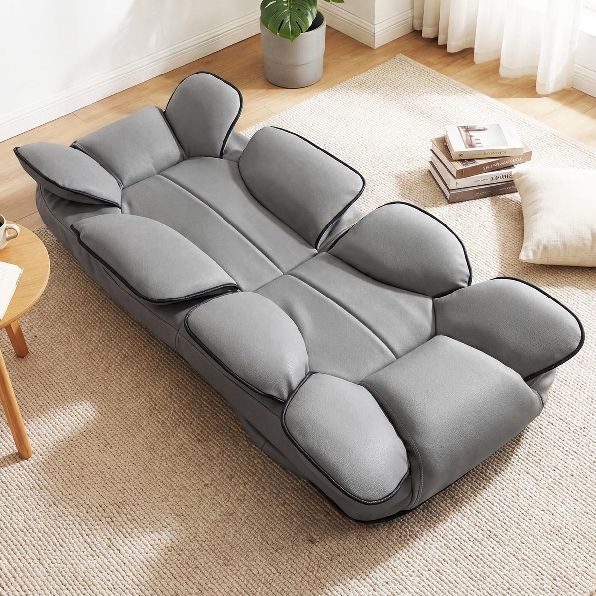 Goflame 360° Swivel Floor Gaming Chair with 6-Position Adjustable Backrest & Sponge Filling