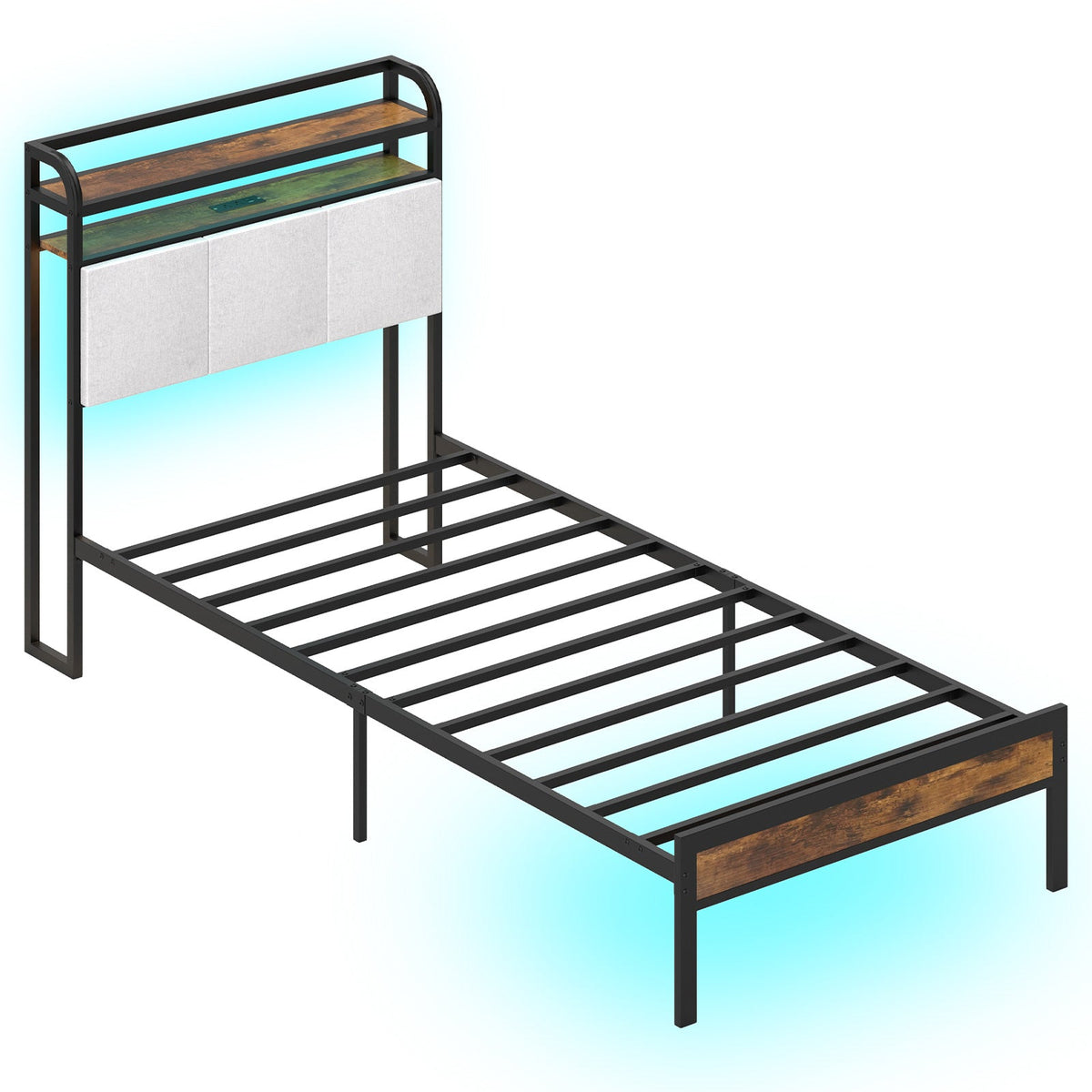 Goflame King/Queen/Full/Twin Size Bed Frame with Storage Headboard
