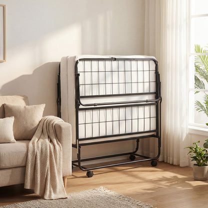 Goflame Folding Bed with 5-Inch Mattress 75" x 38" Twin Size Foldable Guest Bed