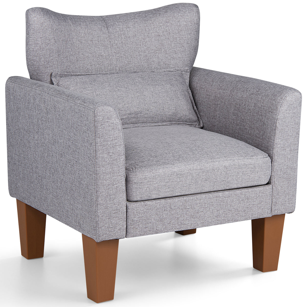 Goflame Modern Accent Chair with Removable Seat Cushion & Pillow | Upholstered Armchair w/ Strong Support Legs